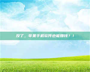 孝昌反了，苹果手机软件也能赚钱？！ 第1张